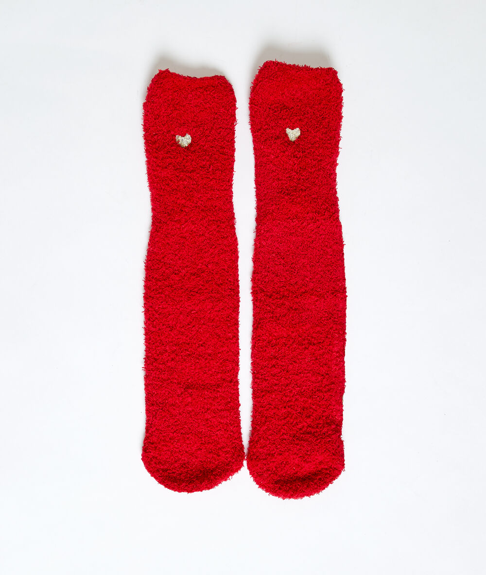 Calcetines homewear rojo.