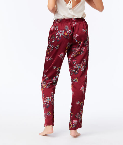Pantalón de satén estampado floral Pantalón de satén estampado floral