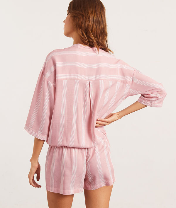 Camisa pijama estampado de rayas Camisa pijama estampado de rayas;${refinementColor}