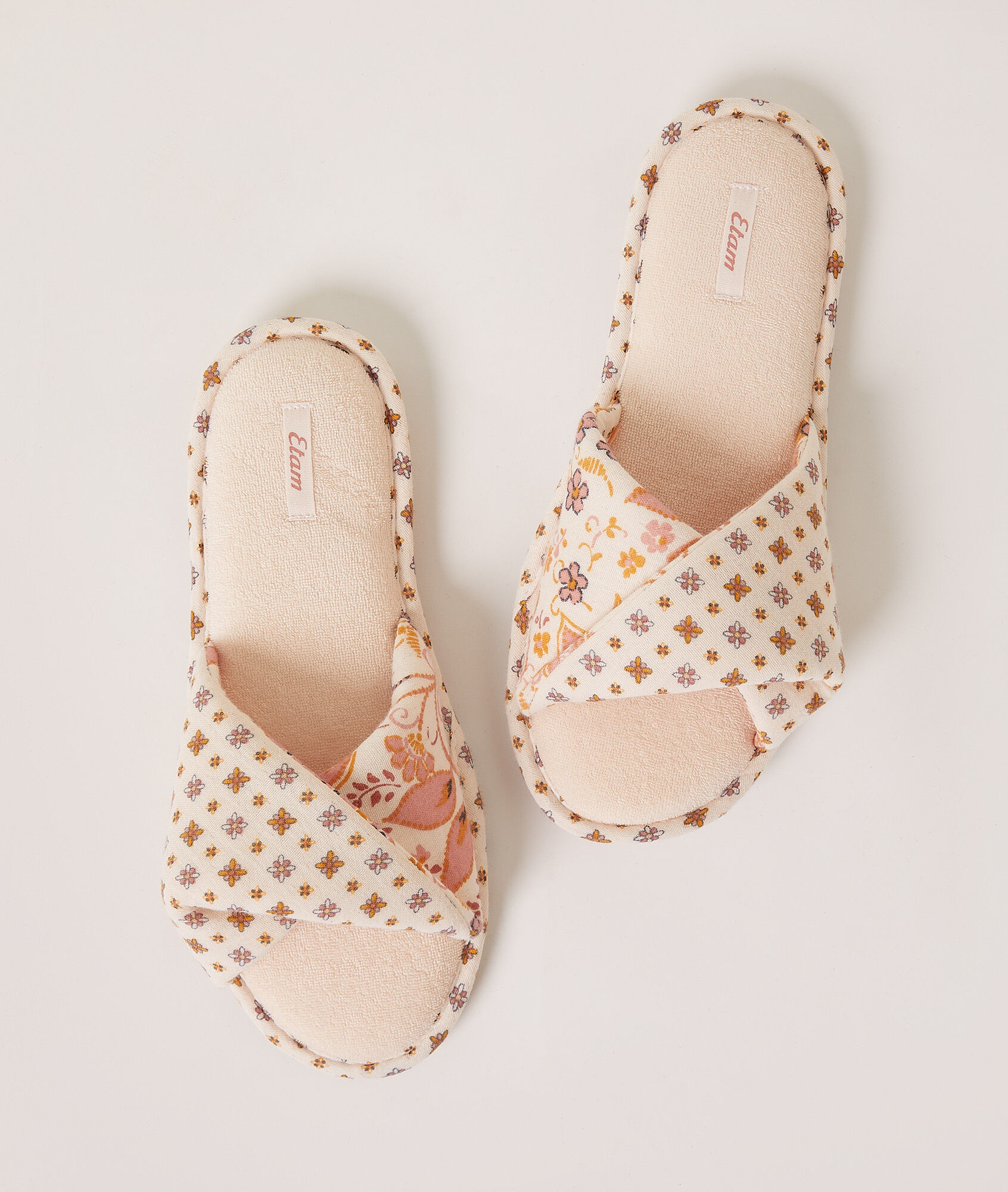 Zapatillas tipo chancla estampadas - NELSON - ECRU - ETAM