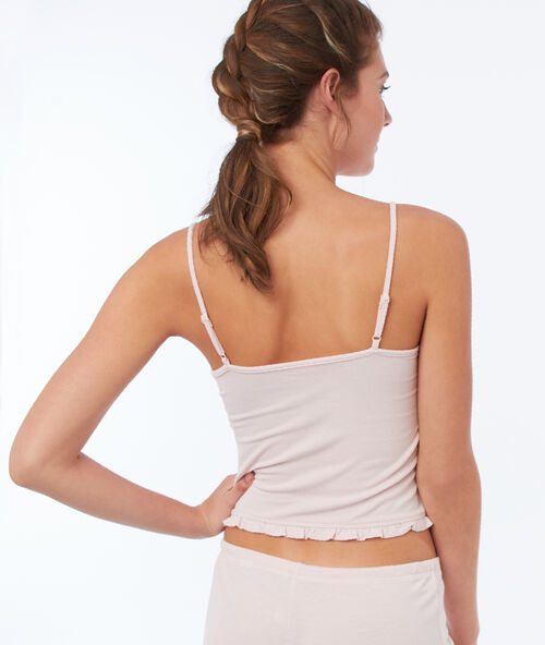 Top tejido suave relieve rosa.