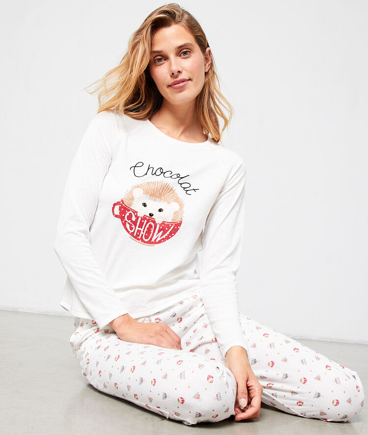 Camiseta manga larga 'chocolat show' crudo.