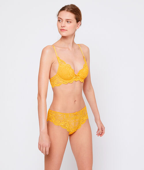 Culote de encaje floral amarillo.