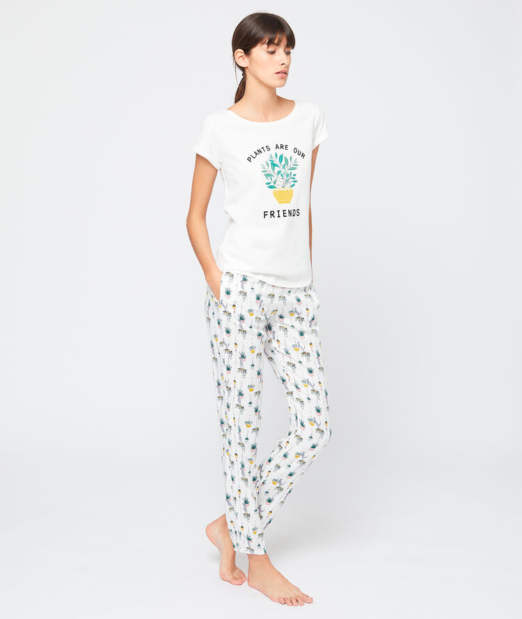 Pantalón estampado crudo.