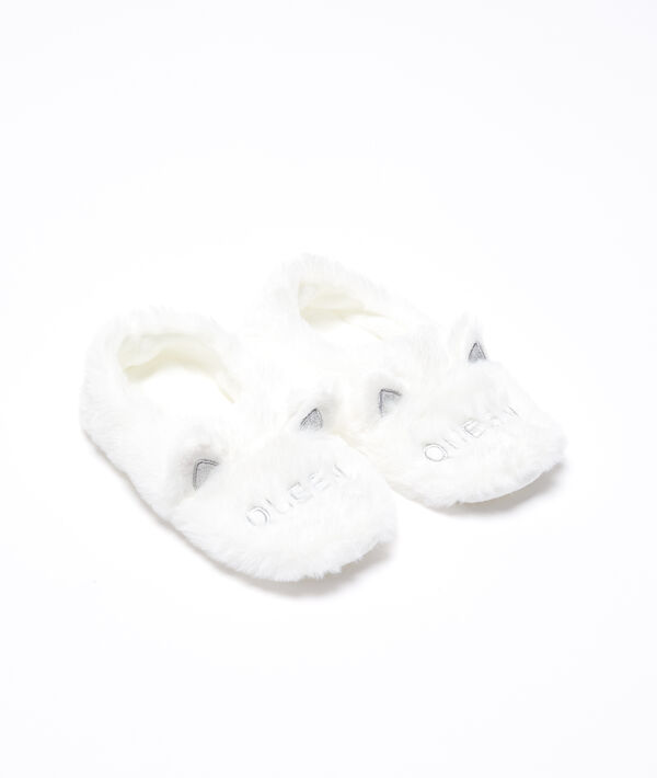 Zapatillas con pelo orejas de gato Zapatillas con pelo orejas de gato