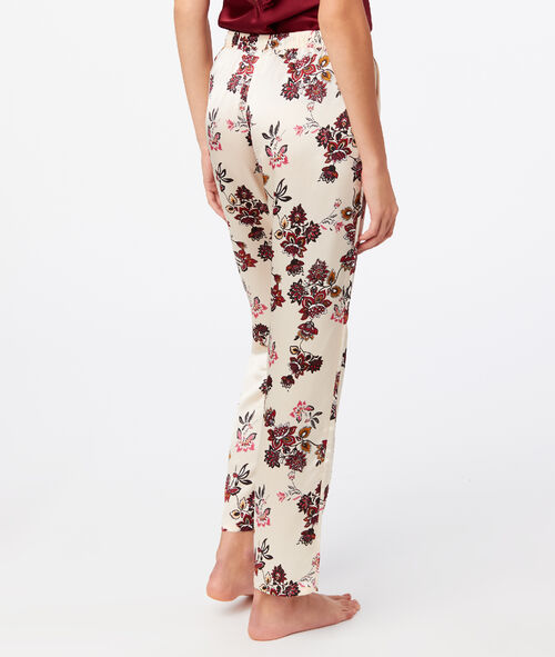 Pantalón de satén estampado floral Pantalón de satén estampado floral