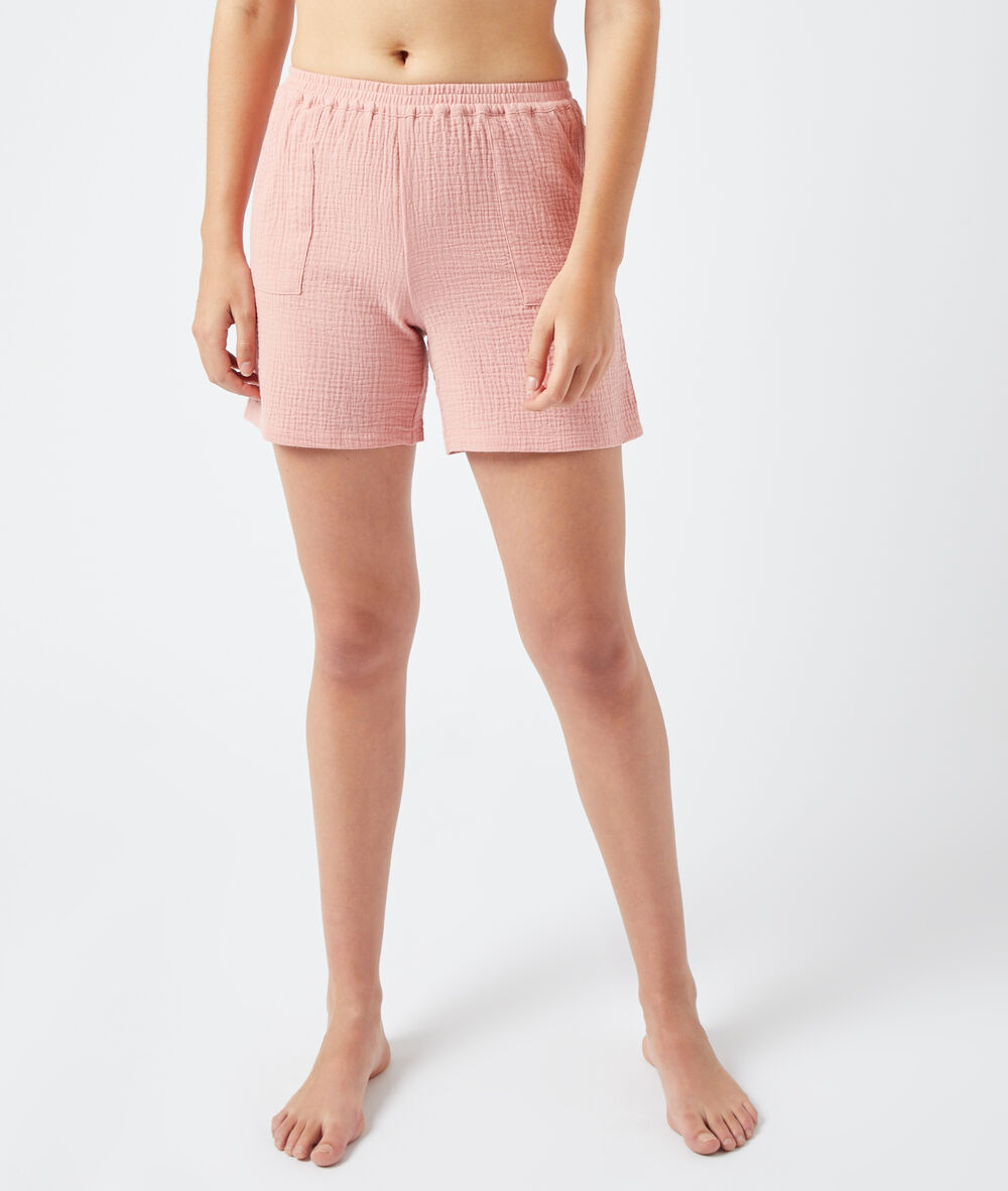 Pantalón corto algodón rosa.