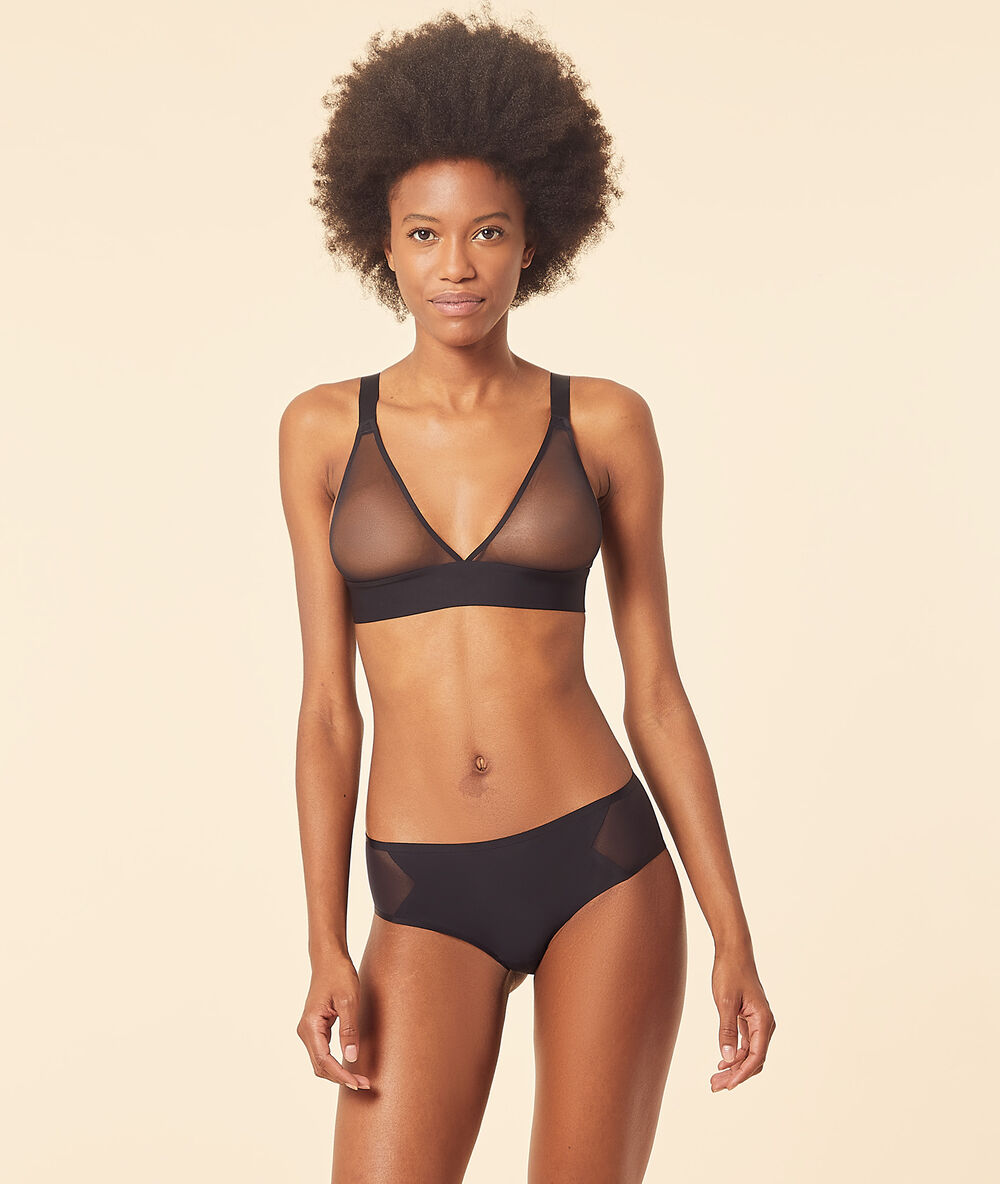 Culote microfibra, motivos tul negro.