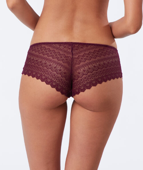 Culote de encaje gráfico ciruela.