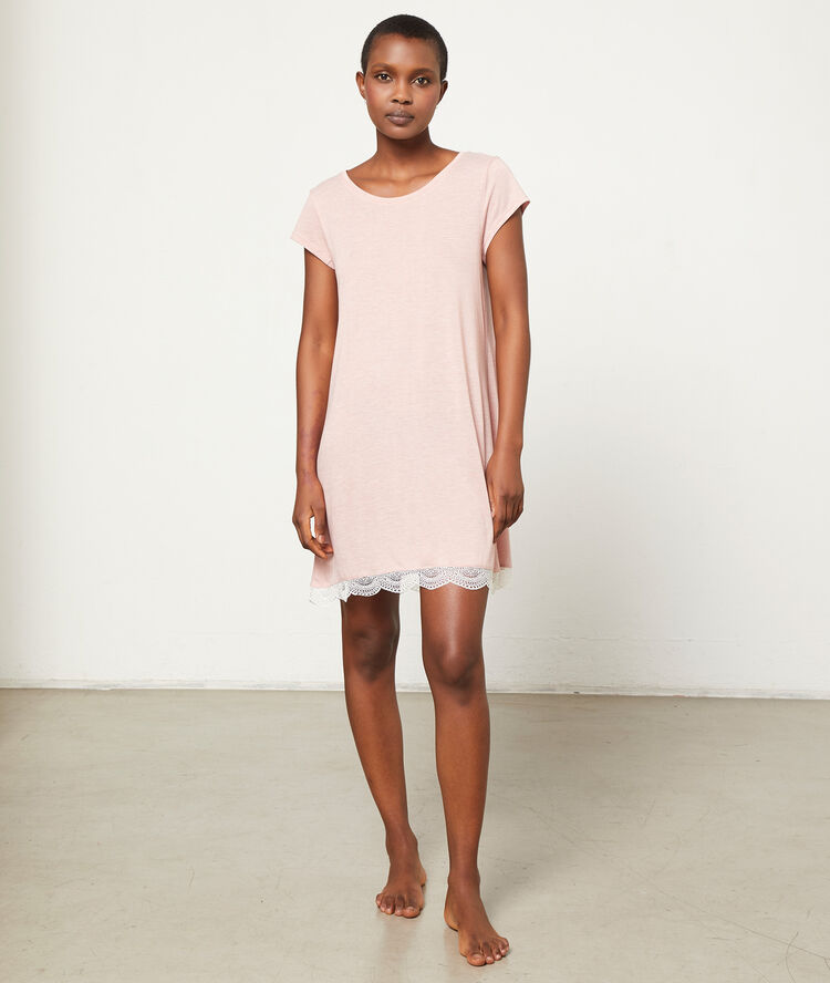 Camisón de encaje c.gris.