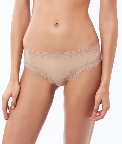Braguita brasile&ntilde;a microfibra y tul piel.