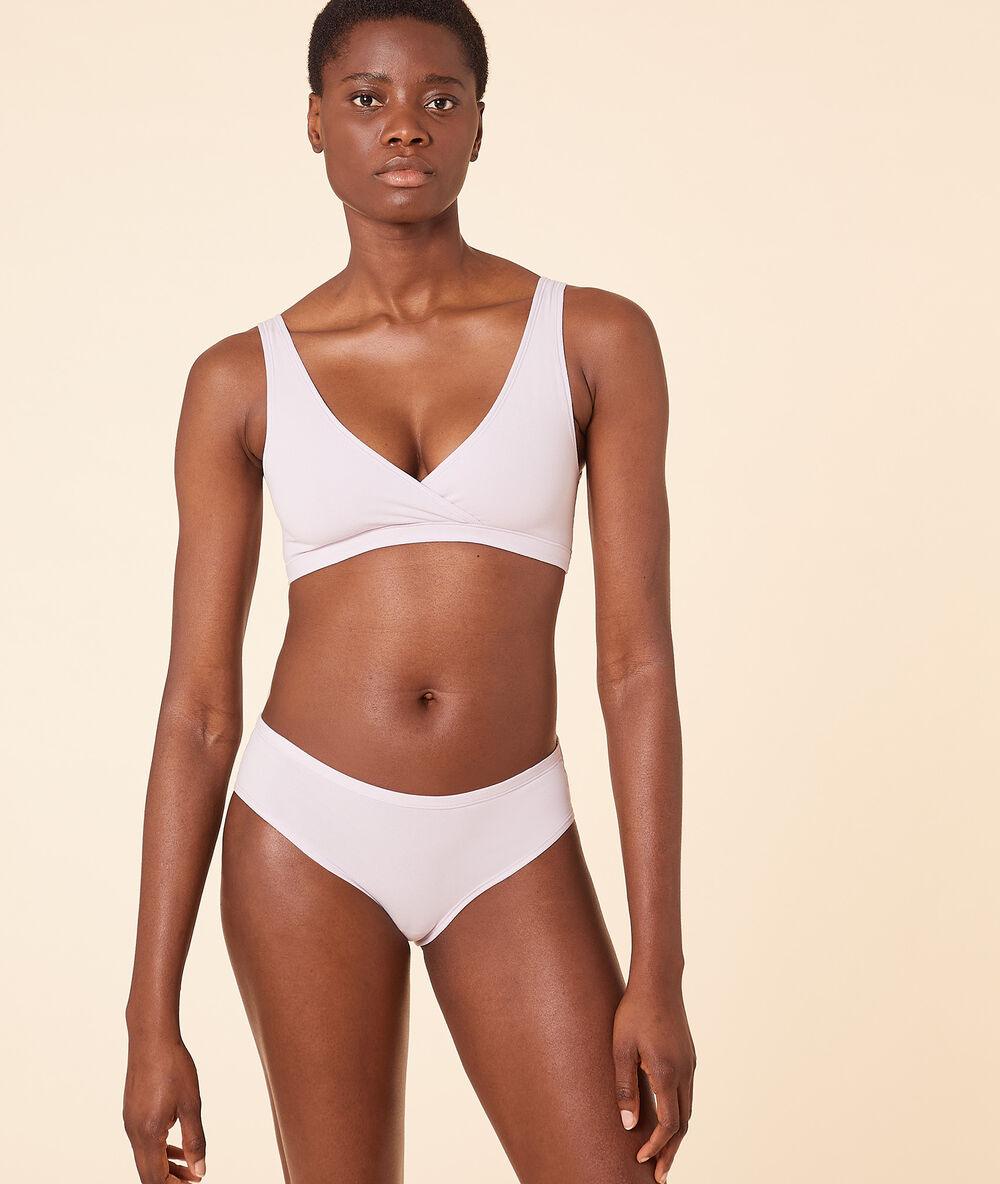 Top reversible de algodón lila.