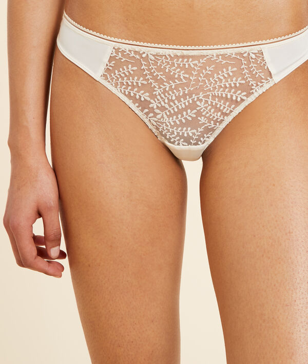 Tanga de tul bordado Tanga de tul bordado;${refinementColor}