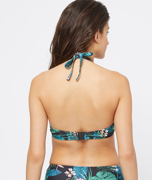 Sujetador bikini sin relleno estampado tropical. Copa C-E Sujetador bikini sin relleno estampado tropical. Copa C-E