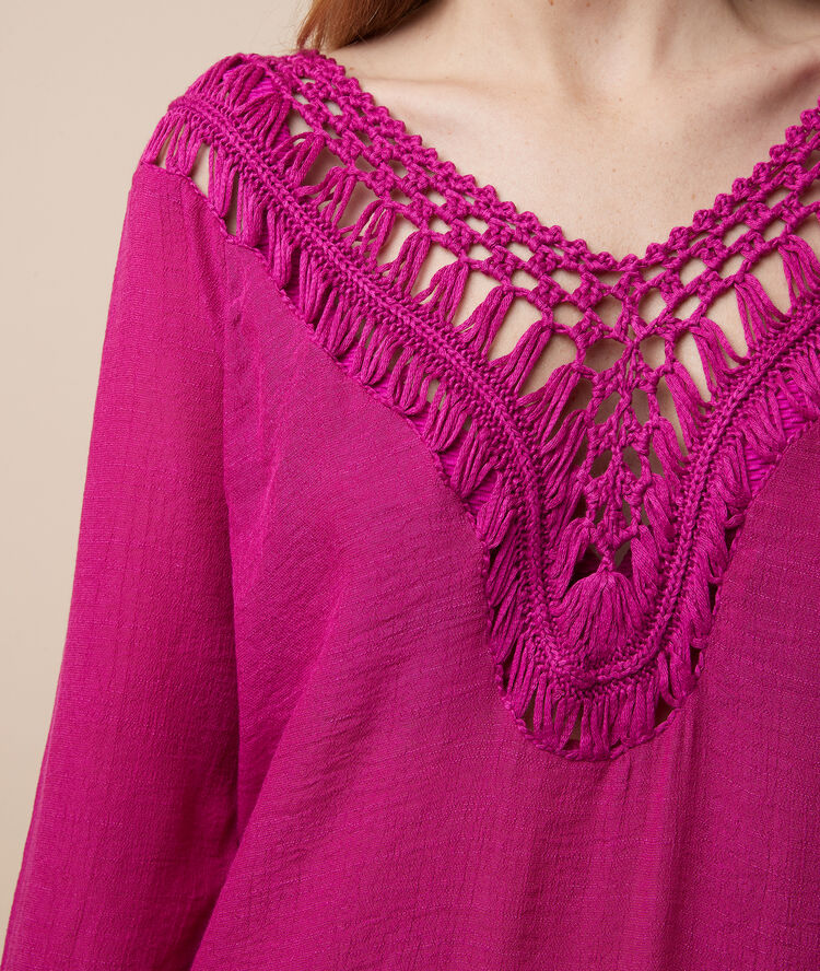 Túnica de playa fucsia.