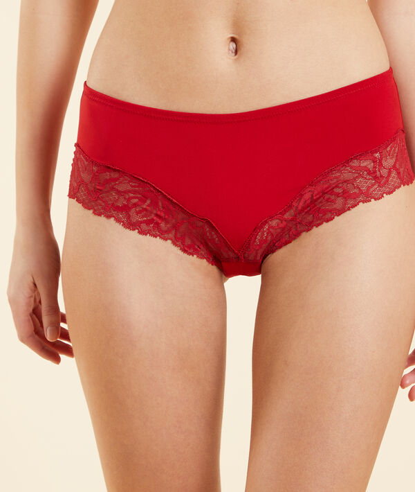 Culote de microfibra y encaje Culote de microfibra y encaje;${refinementColor}