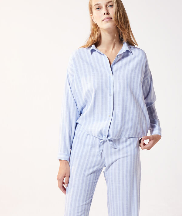 Camisa pijama estampado de rayas Camisa pijama estampado de rayas;${refinementColor}