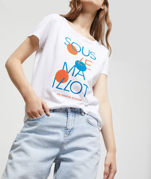 T-shirt "sous le maillot" en coton blanco.