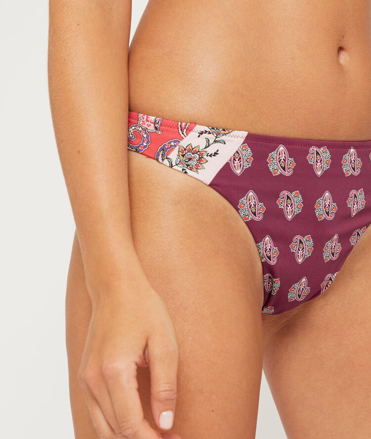 Braguita bikini estampada, anudada laterales multicolor.