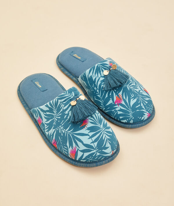 Zapatillas destalonadas estampado tropical Zapatillas destalonadas estampado tropical;${refinementColor}