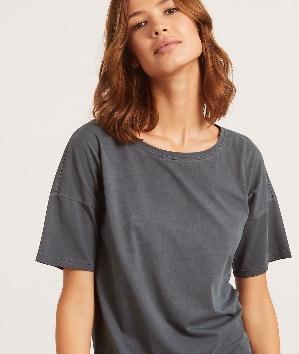 Camiseta algodón antracita.