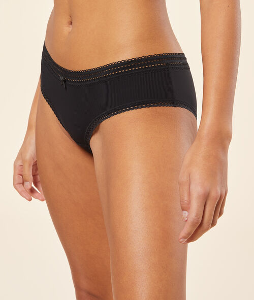 Culote de microfibra motivos de encaje Culote de microfibra motivos de encaje