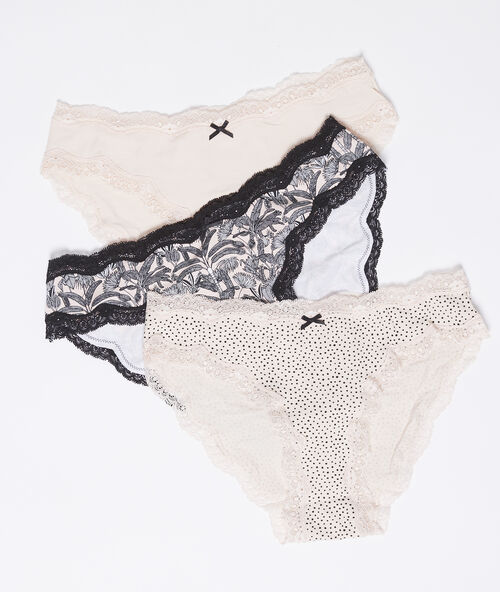 Lote de 3 braguitas algod&oacute;n rosa.