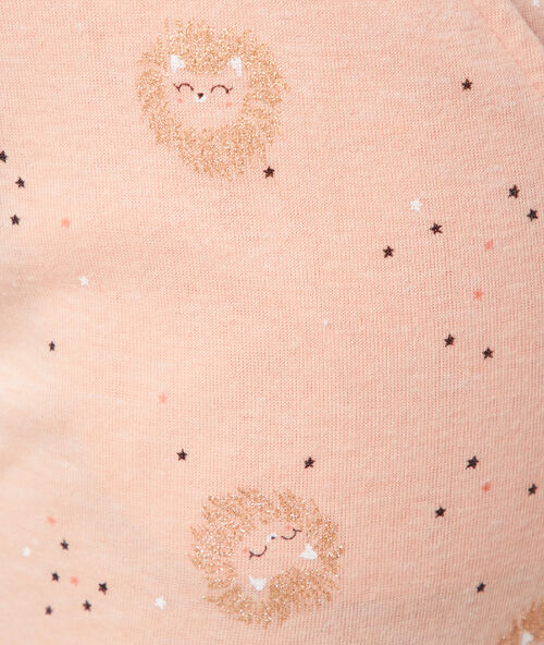Pantalón 7/8 estampado de gatos melocotón.