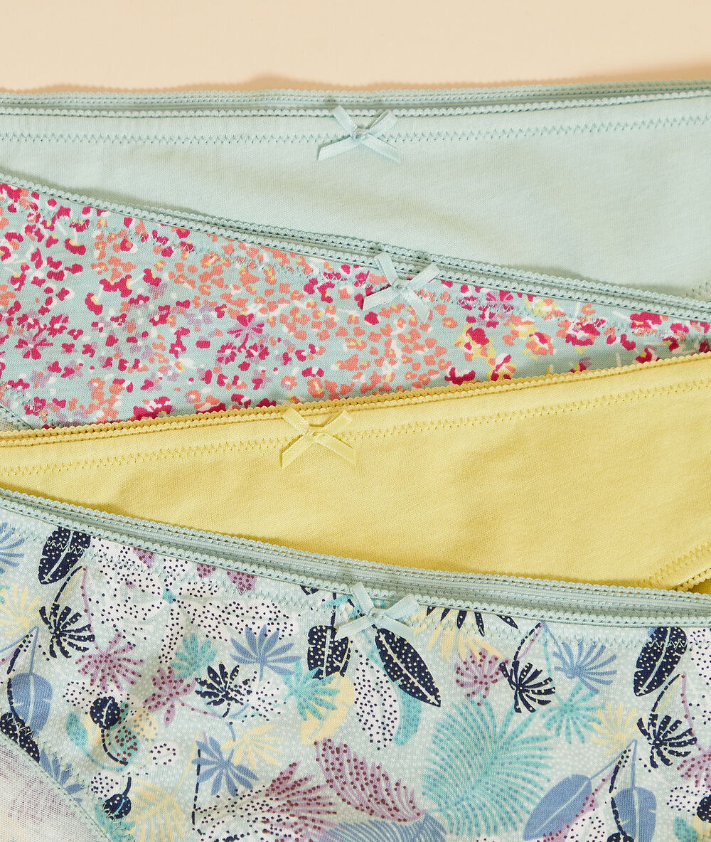 Lote de 4 braguitas estampadas anís.
