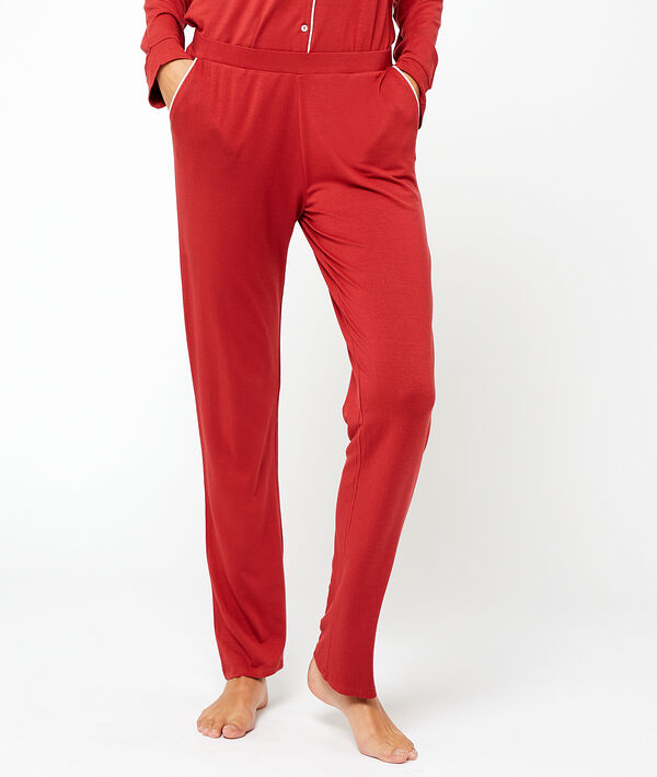 Pantalón liso de viscosa Pantalón liso de viscosa;${refinementColor}