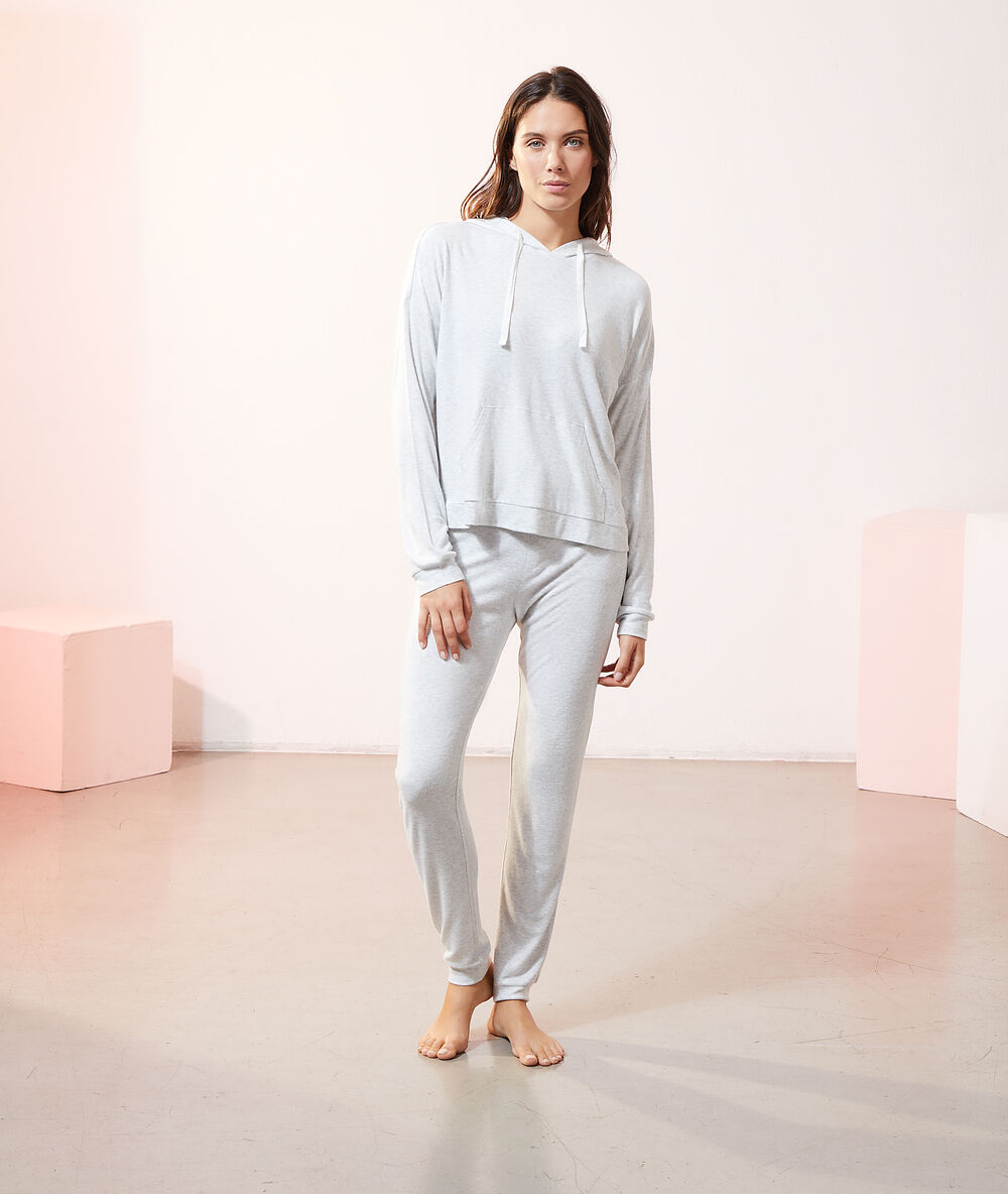 Camiseta con capucha c.gris.