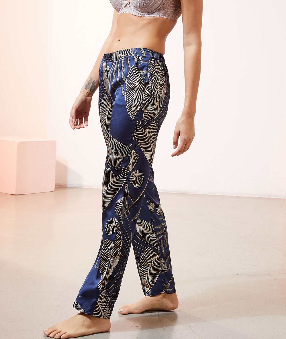 Pantalón pijama estampado azul marino.