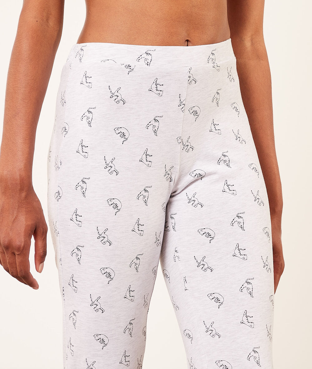 Pantalón pijama estampado gatos c.gris claro.