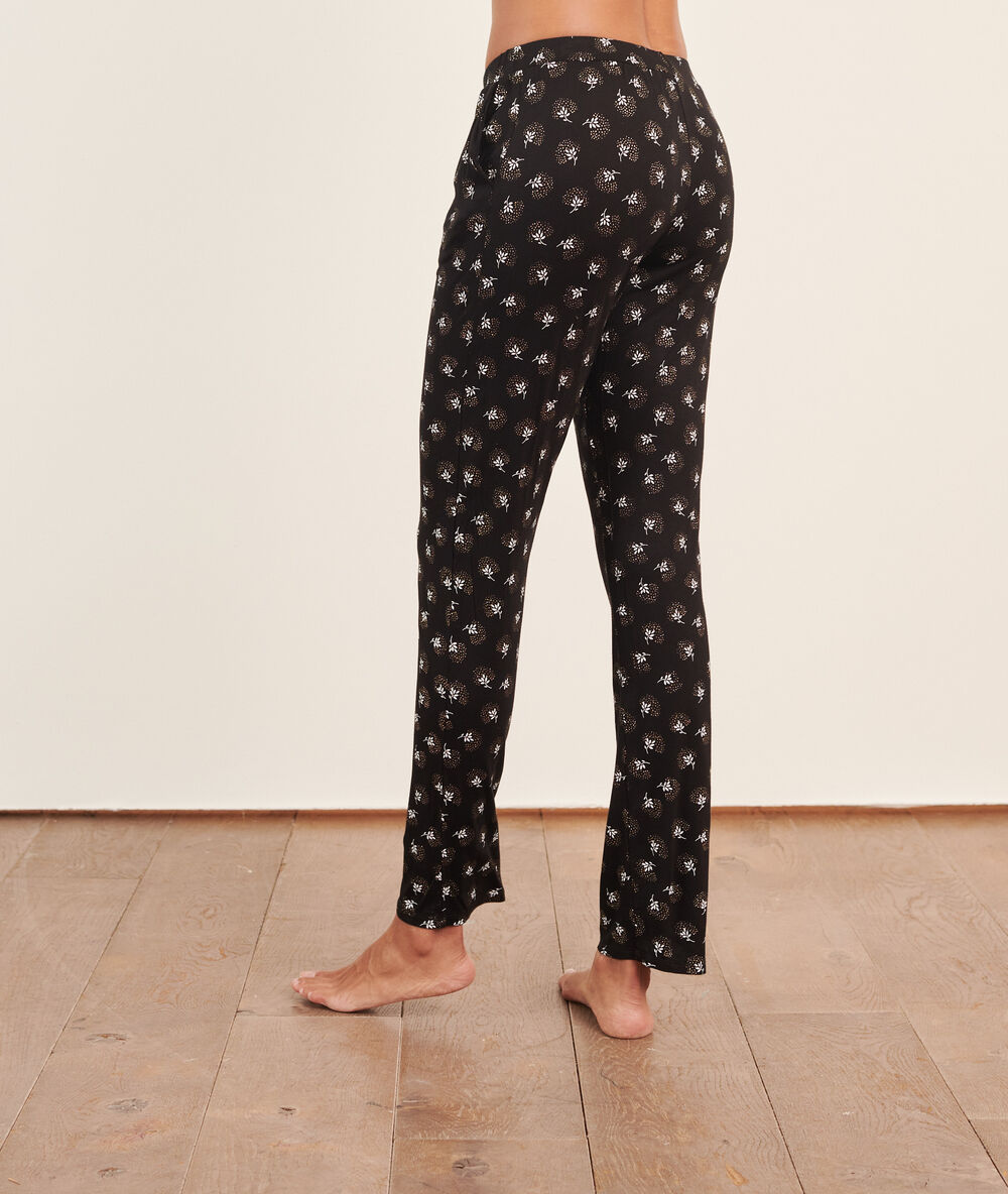 Pantalón pijama estampado negro.