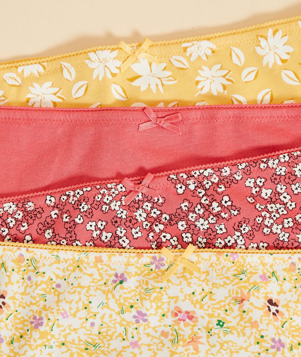 Lote de 4 braguitas estampadas rojo.