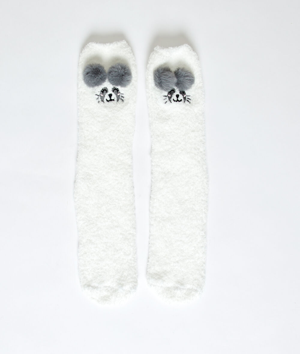 Calcetines panda blanco.