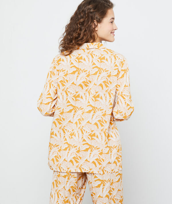 Camisa pijama estampado hojas Camisa pijama estampado hojas;${refinementColor}