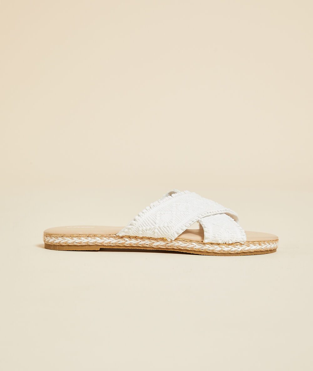 Zapatillas tiras cruzadas blanco.