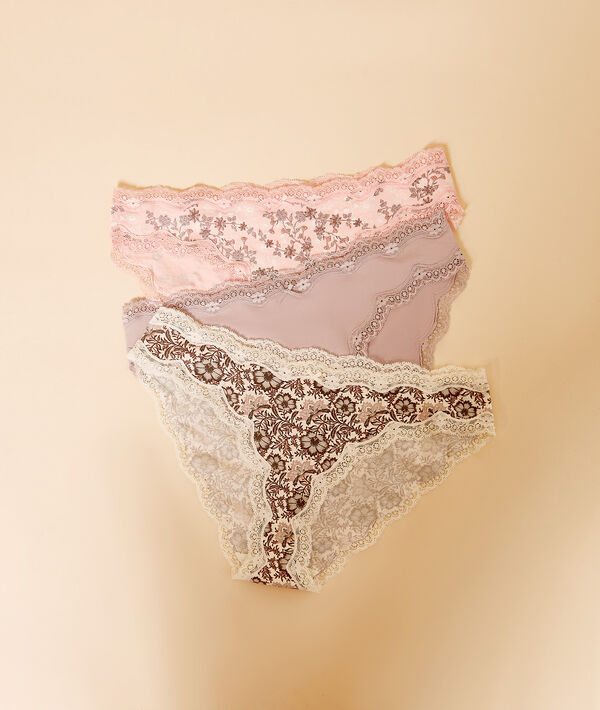 Lote de 3 braguitas estampadas Lote de 3 braguitas estampadas;${refinementColor}