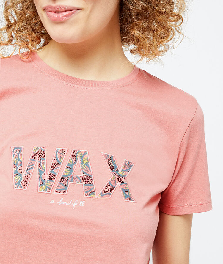 Camiseta manga corta estampado 'wax' rosa.