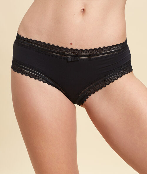 Culote de microfibra y encaje gráfico Culote de microfibra y encaje gráfico