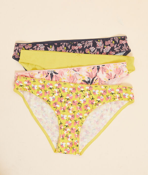 Lote de 4 braguitas estampadas Lote de 4 braguitas estampadas;${refinementColor}