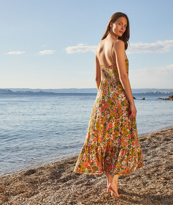 Vestido largo estampado floral Vestido largo estampado floral;${refinementColor}