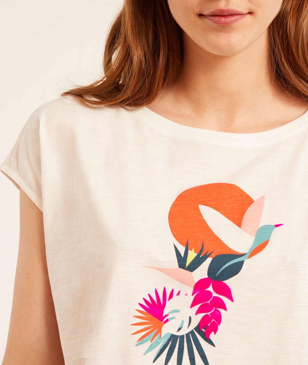 Camiseta estampada crudo.