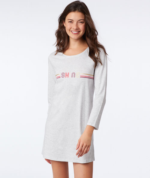 Camiseta manga larga mensaje positivo c.gris claro.