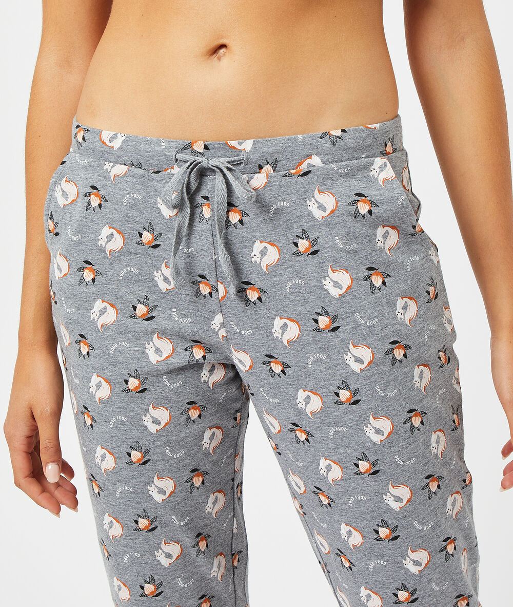 Pantalón largo estampado antracita.