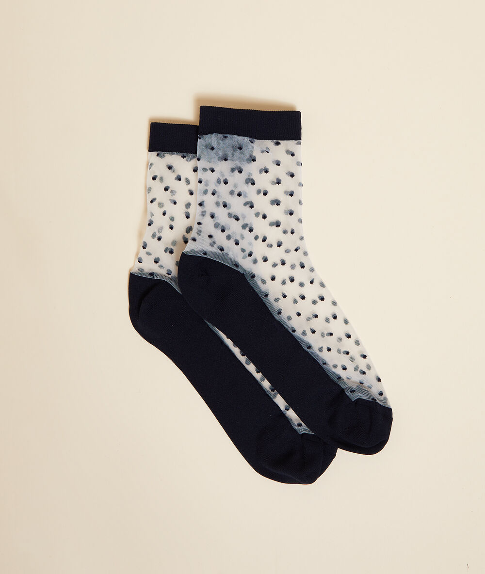 Lote de 2 pares de calcetines semitransparentes azul marino.