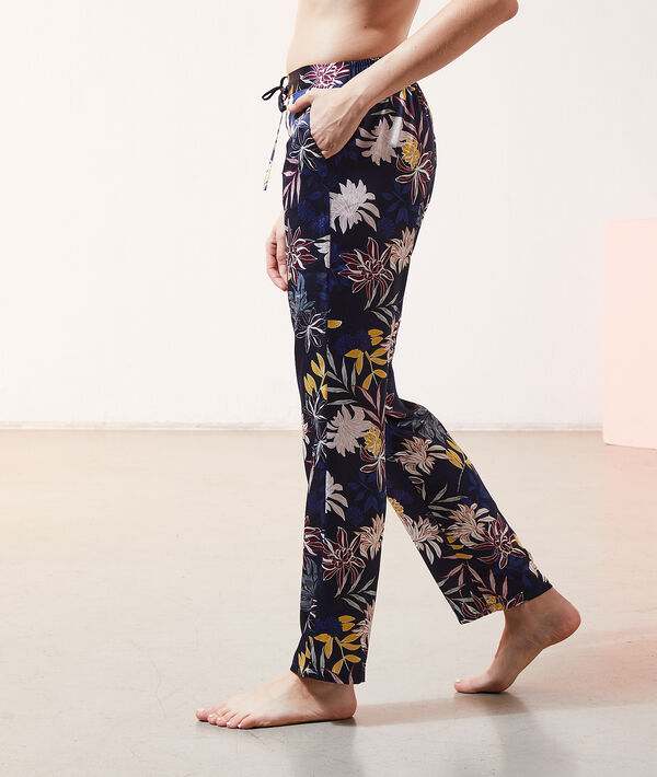 Pantalón satén estampado floral Pantalón satén estampado floral;${refinementColor}