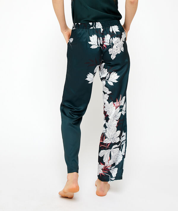 Pantalón pijama de satén estampado floral Pantalón pijama de satén estampado floral;${refinementColor}