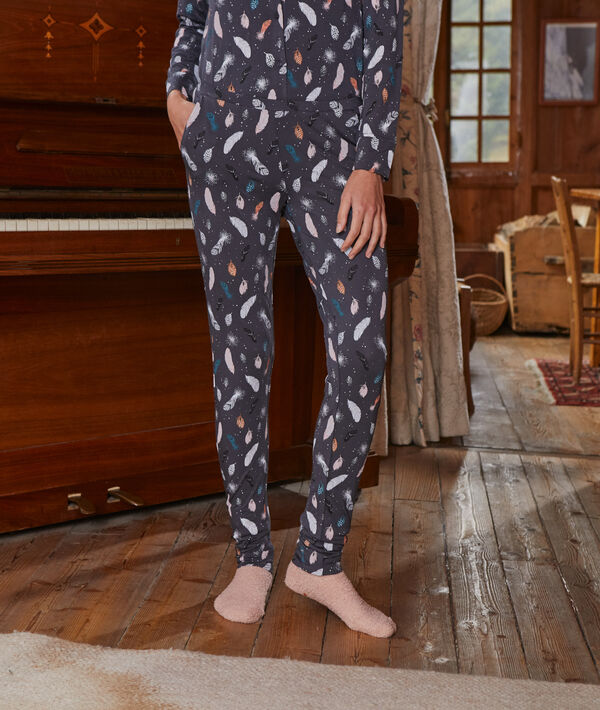 Pantalón pijama estampado plumas Pantalón pijama estampado plumas